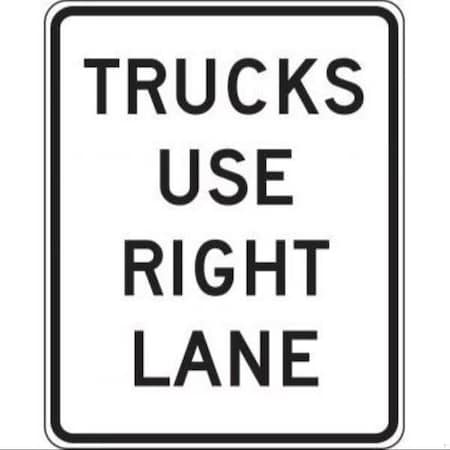 Accuform LANE GUIDANCE SIGN TRUCKS USE RIGHT FRR442DP FRR442DP